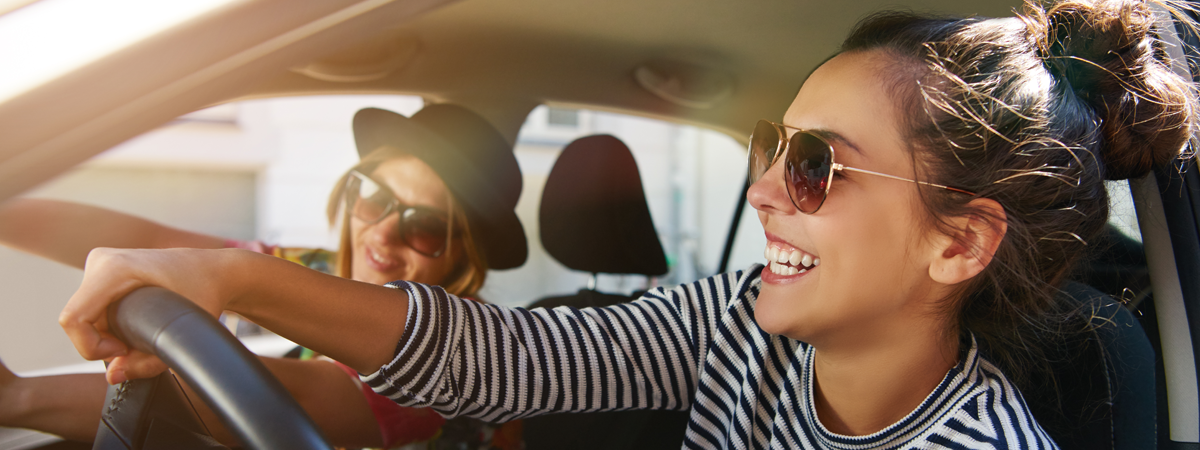 Two women driving