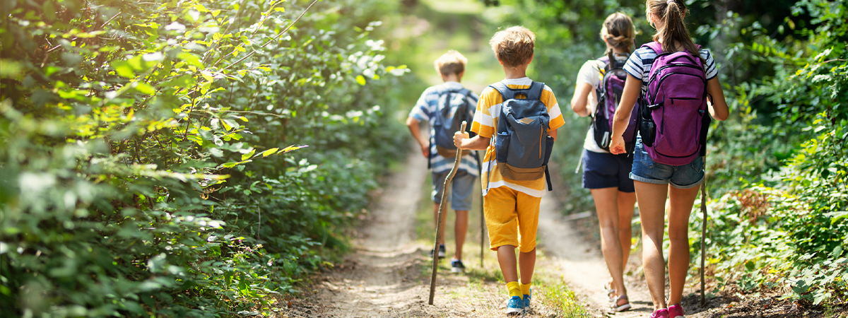 Family hiking