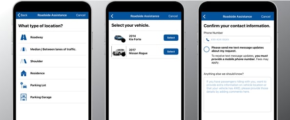 Mobile App Roadside Assistance Process