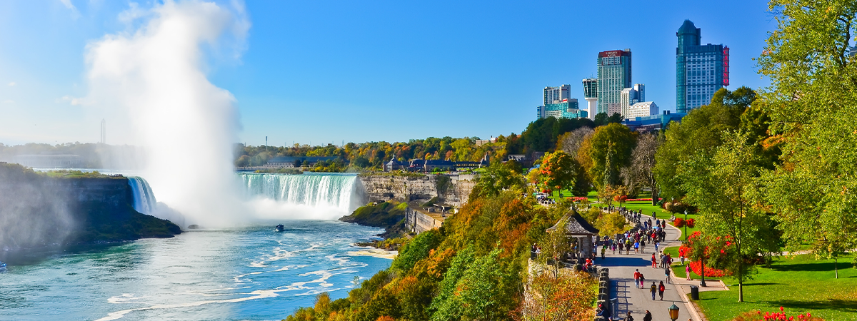 Niagara Falls and Clifton Hill along the Niagara Parkway