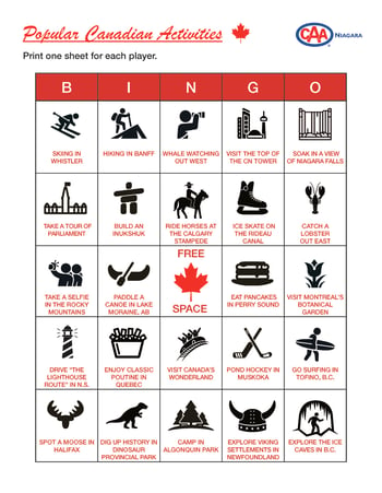 Popular Canadian Activities - Bingo_Page_3
