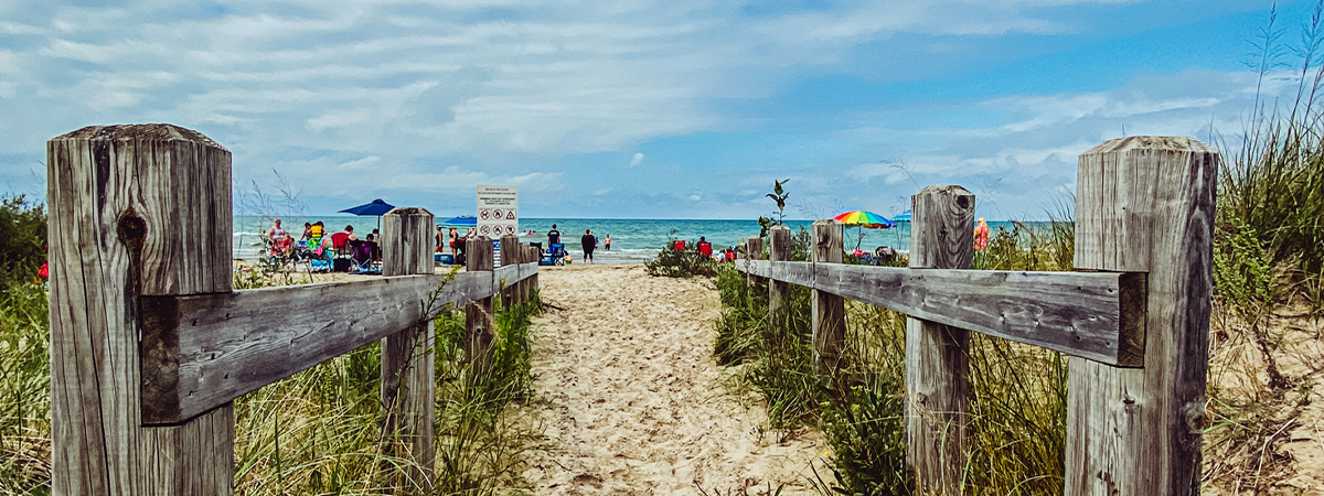 Sandy pathway leading to Sauble Beach