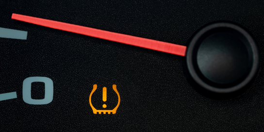 Tire pressure warning light lit up on dashboard
