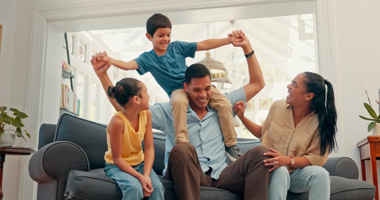 Family laughing