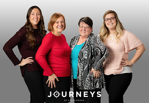 The Journeys Team. From left to right: Rachel, Lois, Danielle and Erin.